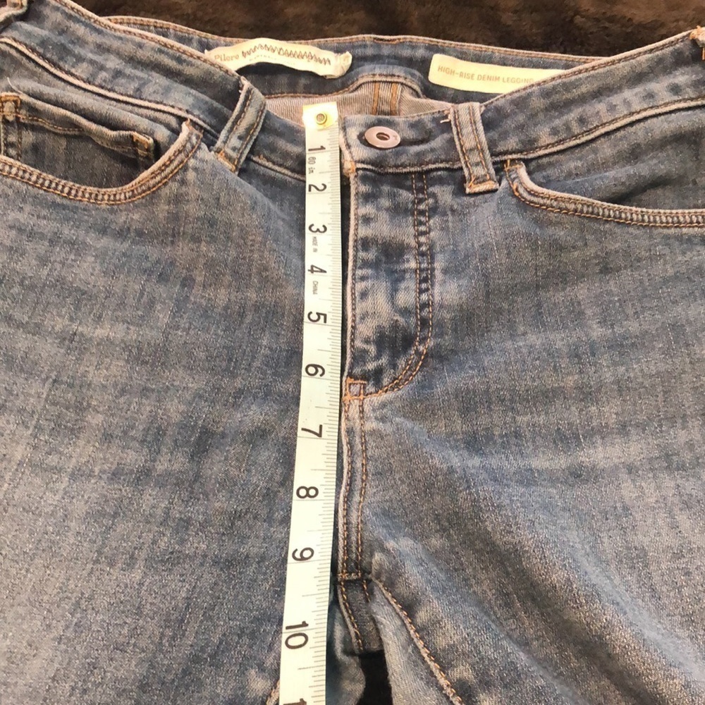 Pilcro by Anthropologie high rise denim legging blue jeans w front & back pocket - Picture 3 of 12